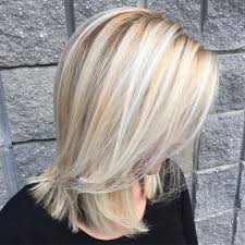 The bright, bleachy blonde color and the tousled waves give. Shoulder Length Blonde Hairstyle Shoulder Length Hair Blonde Medium Hair Styles Blowout Hair