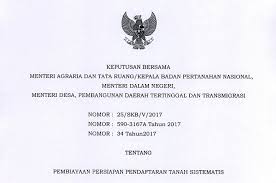 Telah diadakan musyawarah guna menindaklanjuti surat himbauan dari kepala desa dersalam pada bulan maret 2015 mengenai siskamling dengan dihadiri sebagai berikut Donwload Skb 3 Menteri Tentang Pembiayaan Persiapan Pendaftaran Tanah Sistematis Info Desa