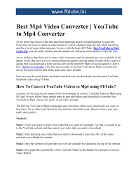 These downloaders offer ways to save and customize youtube videos. Best Mp4 Video Converter Youtube To Mp4 Converter By Tamannatrank Issuu
