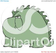 The latter was also achieved by the presence of spikes on stegosaurus's tail. Big Green Dinosaur With Spikes Along His Back Looking At The Viewer With A Bored Or Sad Expression Clipart Image Graphic By Djart 16626