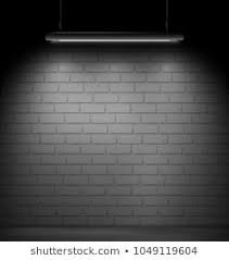 Dark Room With A Brick Wall On The Background And Fluorescent Lamp Light Fresh Image Stock Images Free Shutterstock