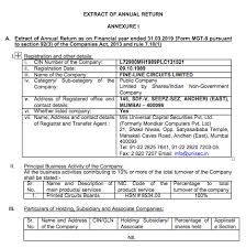 Annual return of a company (limited by guarantee) form 16 : Extract Of Annual Return Fine Line Circuits Limited