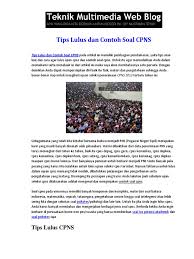 Bagi mereka yang pernah mengajukan lamaran ke kementerian keuangan sepanjang. Tips Lulus Dan Contoh Soal Cpns Pdf