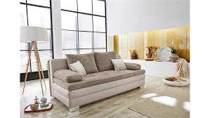 Ein modernes sofa mit schlaffunktion lässt sich heute meistens von einer person ganz leicht in eine bequeme das schlafsofa für dauerschläfer. Dauerschlafer Lincoln Schlafsofa Sofa In Greige Mit Topper