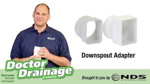 Downspout boots can be hand fabricated and welded, or for a more refined look can be computer designed at the bottom of the downspout, if a transition fitting ins't utilized, a flexible coupling (or. How To Connect Your Downspout To Your Drain Pipe Nds Downspout Adapter Youtube