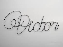 Prenom Personnalisable En Fil De Fer Recuit Victor Prenom Metal Prenom Enfant Bebe Plaque De Porte Decoration Murale Deco Chambre In 2020 Wire Art Wire