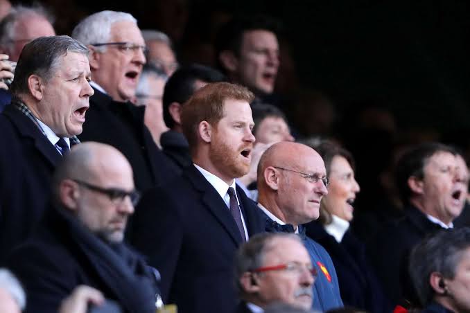 Prince Harry Cheers on England in Rugby Match