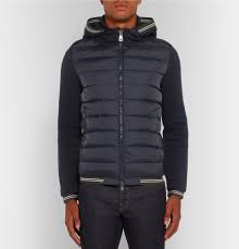 Moncler Maglia Fleece Back Cotton Jersey And Shell Down Jacket Jackets Mens Jackets Mens Designer Fashion