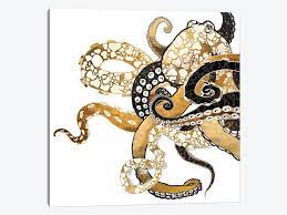 Exceptionally designed with love and care! Metallic Octopus Art Print By Spacefrog Designs Icanvas