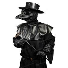 Wellcome collection the plague doctor's uniform was designed to protect him from contamination… too bad it didn't. Black Plague Doctor Costume Mask Dress Hat Full Steampunk Etsy