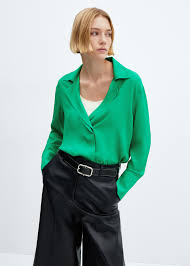 Camp-collar shirt - Women | MANGO OUTLET USA