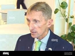 Grab taken from PA video of William Evans, former Commissioner of Boston  Police speaking at the US Embassy in London Stock Photo