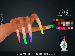 Af nails n009 at redheadsims. Cardi Nails Redheadsims Cc