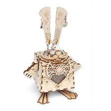 Laser art laser cut wood laser cutting laser cutter ideas laser cutter projects skull 3d 123d make, laser cutting goes 3d. Robotime 3d Laser Cut Wooden Puzzle Music Box Robot Bunny Kids Toys