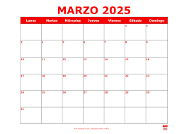 ▷ Calendario【MARZO 2025】Colorido para Imprimir en PDF y Word Editable