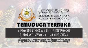 Laman web rasmi majlis bandaraya shah alam. Temuduga Terbuka Di Majlis Bandaraya Kuala Terengganu Mbkt 24 26 January 2017 45 Kekosongan Kerja Kosong 2021 Jawatan Kosong Kerajaan 2021