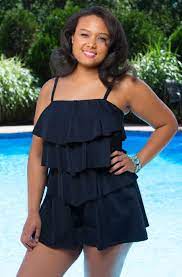 Women S Plus Size Swimwear Fit 4u V Tiered Romper Plus Size Swimwear Plus Size Swimsuits Plus Size