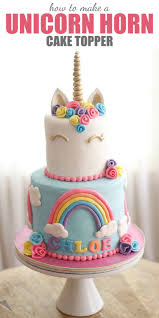 How To Make A Unicorn Horn Cake Topper Video Tutorial Rose Bakes Cake Unicorn Desserts Kids Cake