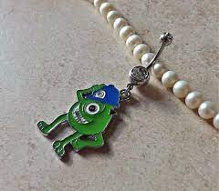 Mike Wazowski With Hat On Belly Ring Monsters Inc Body Jewelry Belly Piercing Ring Cute Belly Rings Body Jewelry