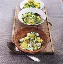 Easy New Potato Salad Recipe Jamie Oliver Potato Recipes Recept Lekker Eten Bijgerechten Aardappelsalade