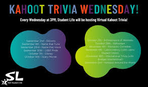 Updated on jul 31, 2018. Kahoot Trivia Wednesdays Fall 2020 Acc Student Life