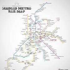 The best site for getting madrid subway map directions is the official website of metro de madrid. Madrid S First Ever Metro Bar Map Map Madrid Madrid Metro
