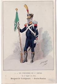Sergent Porte Fanion Des Voltigeurs Du 7e Regiment D Infanterie Legere 1809 Military Art Napoleonic Wars Napoleon