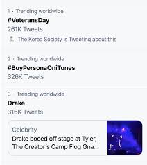 buypersonaonitunes trending worldwide in support of bts