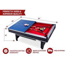 Make sure that there is adequate space around the table for you to move and play around the table therefore, the ideal space for your pool table should be at least 10 feet added on top of the table's dimensions. Rack Scorpius 7 Foot Billiard Pool And Table Tennis Multi Game Table Rack Pool Tables
