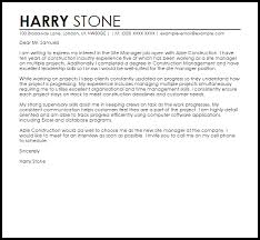 Site Manager Cover Letter Sample Cover Letter Templates Examples