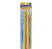 Chenille Stems 4mm x 12" - Assorted Colors - 100 Pieces