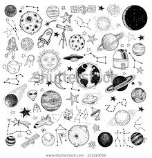 Shutterstock Koleksiyonunda Hd Kalitesinde Gezegenler Simgesi Kumesi Elle Cizilmis Vektor Temali Stok Gorseller Sanatsal Dovmeler Doodle Desenleri Gezegenler