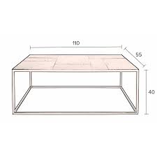 The krusin coffee table has a low surface height of 10 (25.4 cm) and width of 36 (91.4 cm). Dutchbone Lee Coffee Table