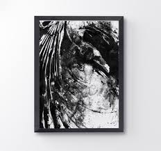 Black And White Raven Art Pin By Falseadvertise On My Bathroom Bird Poster Raven Art Animals Black White