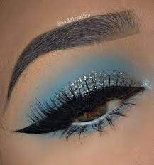 Icy Baby Blue Silver Glitter Makeup Look Prom Eye Makeup Glitter Makeup Looks Blue Eyeshadow Makeup