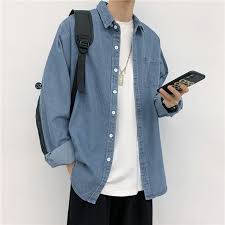 Áo Jean Nam Nữ form rộng đẹp xanh dương, Áo denim hot trend – ZiZoou Store  - Streetwear
