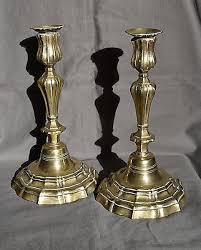 Paire Ancien Bougeoirs Bronze Xviiieme Louis Xiv Antique Candlestick 18th Bougeoirs Chandeliers Deco Bougie