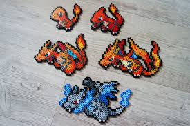 004 Salameche Charmander 005 Reptincel Chameleon 006 Dracaufeu Charizard 006mx Grey And My Orange Me Pokemon Bead Perler Bead Art Pearl Beads Pattern