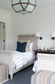 We did not find results for: Gray Wood French Twin Bed With Blue Stripe Bedding Transitional Bedroom