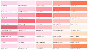 coral color chart tiger lily pink palette taupe paint