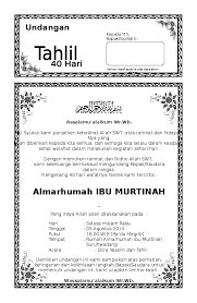Mbah blankon 3 weeks ago. Doc Contoh Surat Undangan Tahlil 40 100 1000 Hari Haul Dhenmas Eko Mqn Academia Edu