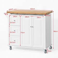 Livraison à domicile ou en retrait magasin ! Sobuy Fkw30 Wn Desserte Sur Roulettes Meuble Chariot De Cuisine De Service Roulant Avec 3 Tiroir Et Armoire Rangement Meuble Bar Cuisine Roulette Pour Meuble