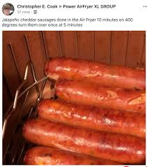 Air Fried Jalapeno Cheese Sausages Recipes Food Air Fryer Recipes