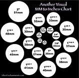 millimeter actual size chart visual mm to inches chart diy