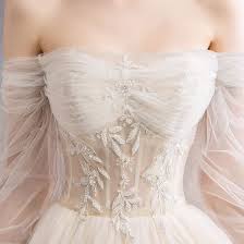 Audrey Hepburn Style Champagne Wedding Dresses 2019 A Line Princess Off The Shoulder Beading Sequins Pearl Lace Flower 3 4 Sleeve Backless Royal Train Wedding Dress Champagne Fitted Wedding Dress Bridal Gowns