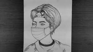 Haha i have a sore throat ): Anime Boy With Face Mask Drawing How To Draw Anime Character Step By Step Pencil Drawing Youtube