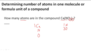 Determining Number Of Atoms In One Molecule Or Formula Unit Of A Compound Youtube
