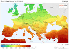 solar sun hours average daily solar insolation europe