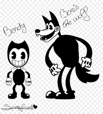 Colorear ink bendy coloring pages. Book Black And White
