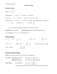 Midterm Formulas